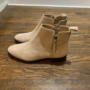 Beige suede short boots Size 8